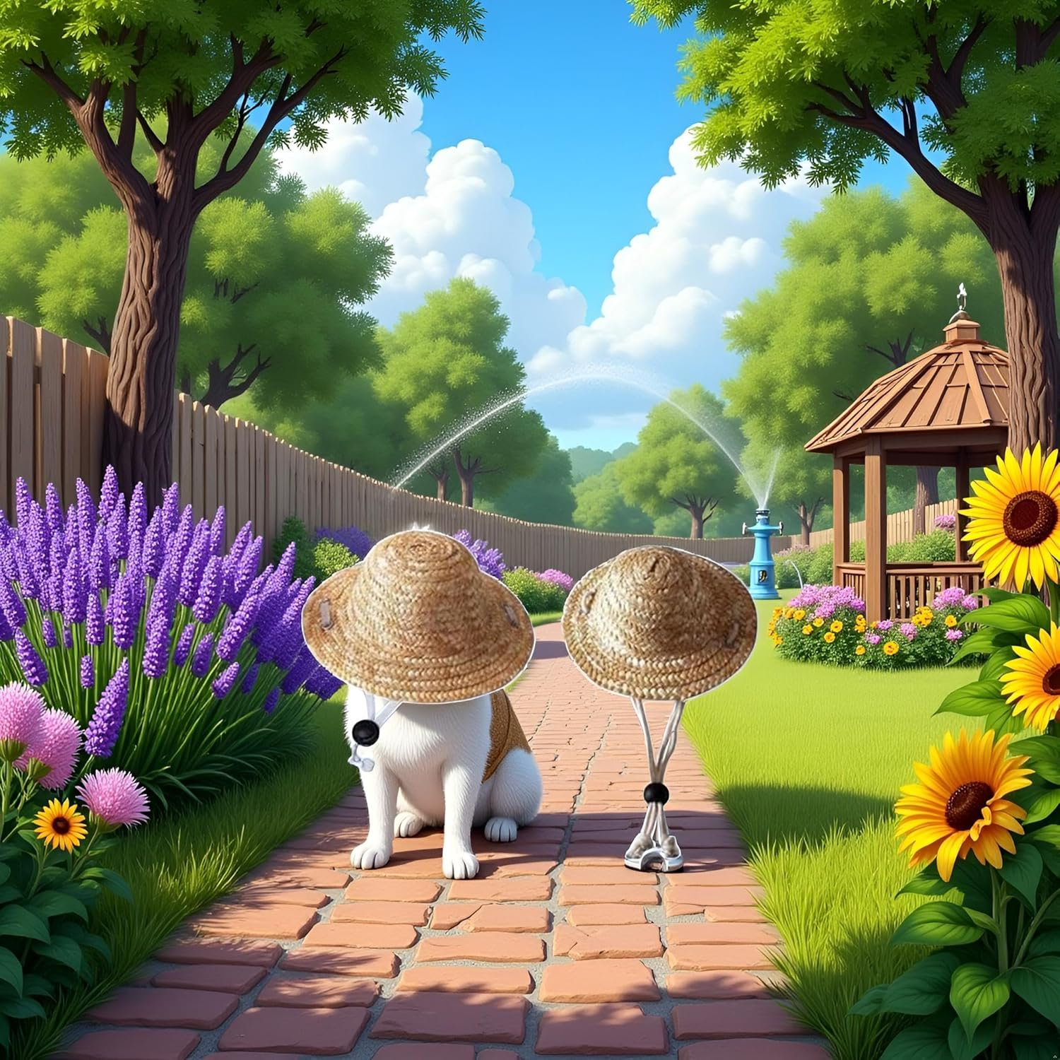 Novelty Summer Adjustable Pet Dog Outdoor Straw Hat Puppy Small Kitty Cat Sunhats Dog Hat Apparel and Accessories Pet Supplies image number 4