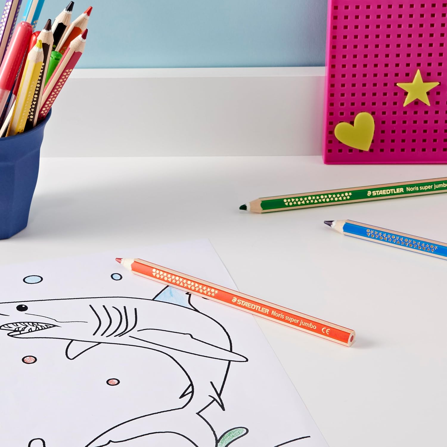 STAEDTLER Noris Club Jumbo 128 NC10 Colouring Pencils, Set of 10 Brilliant Colours