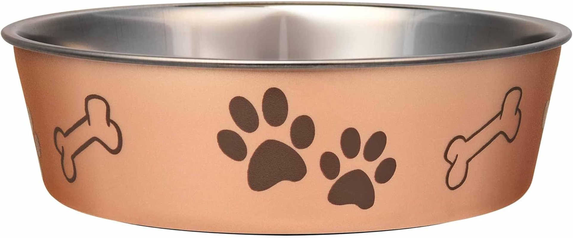 Loving Pets - Bella Bowls - Dog Food Water Bowl No Tip Stainless Steel Pet Bowl No Skid Spill Proof (Large, Grape Purple)
