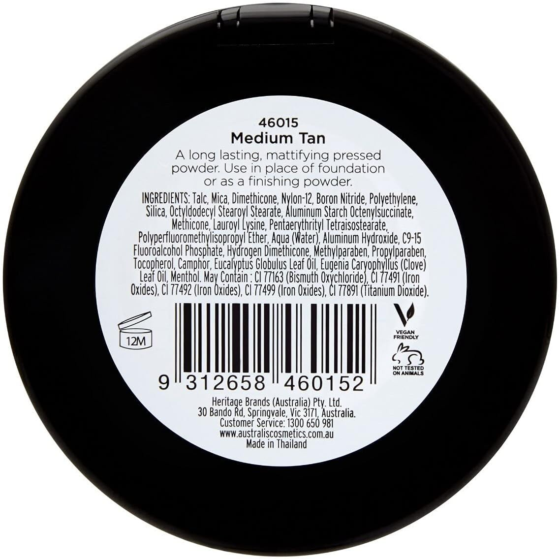 Australis AC Fresh and Flawless Pressed Powder Makeup - Premium Tan Matte