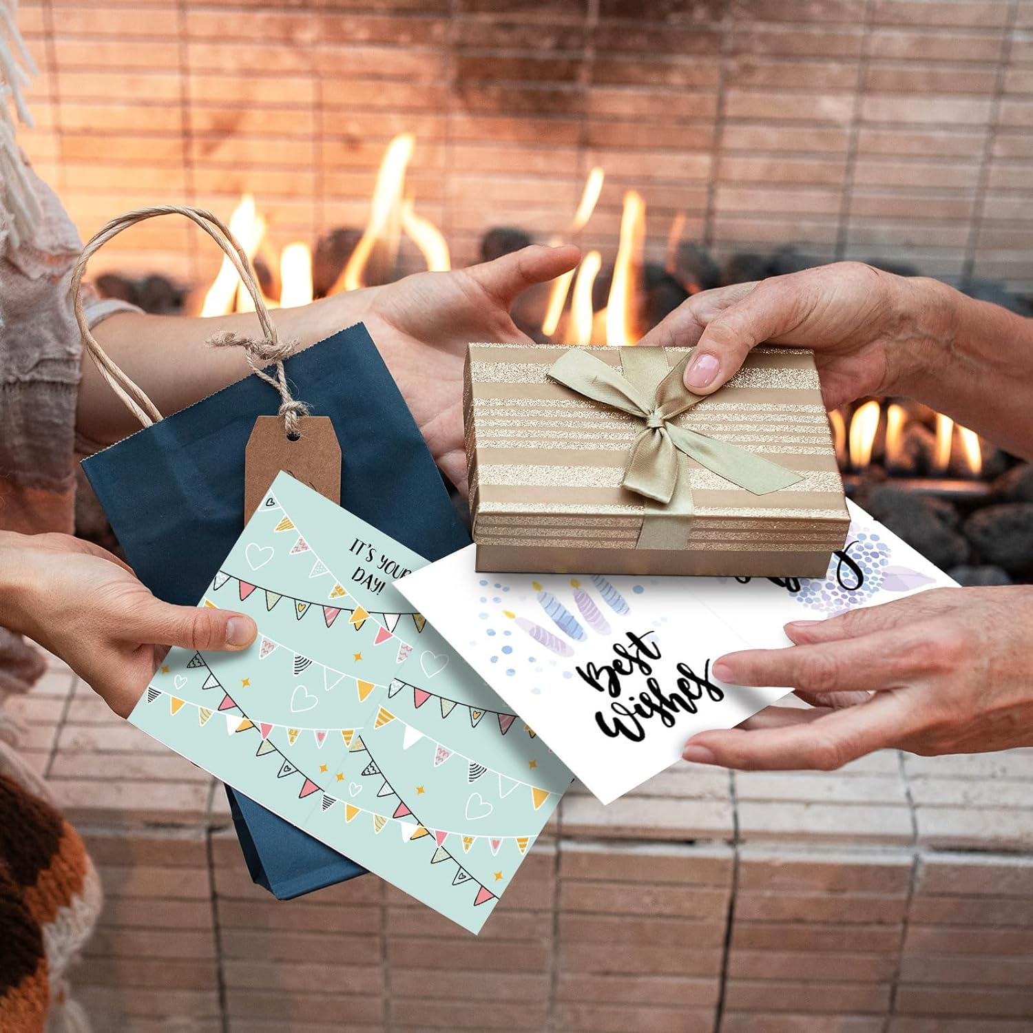 Bighan 24 Pcs Birthday Cards Assortment, Happy Birthday Card Anniversary Cards for Kids Men and Women Family with 24 Pcs Envelopes and 2 Stickers image number 1