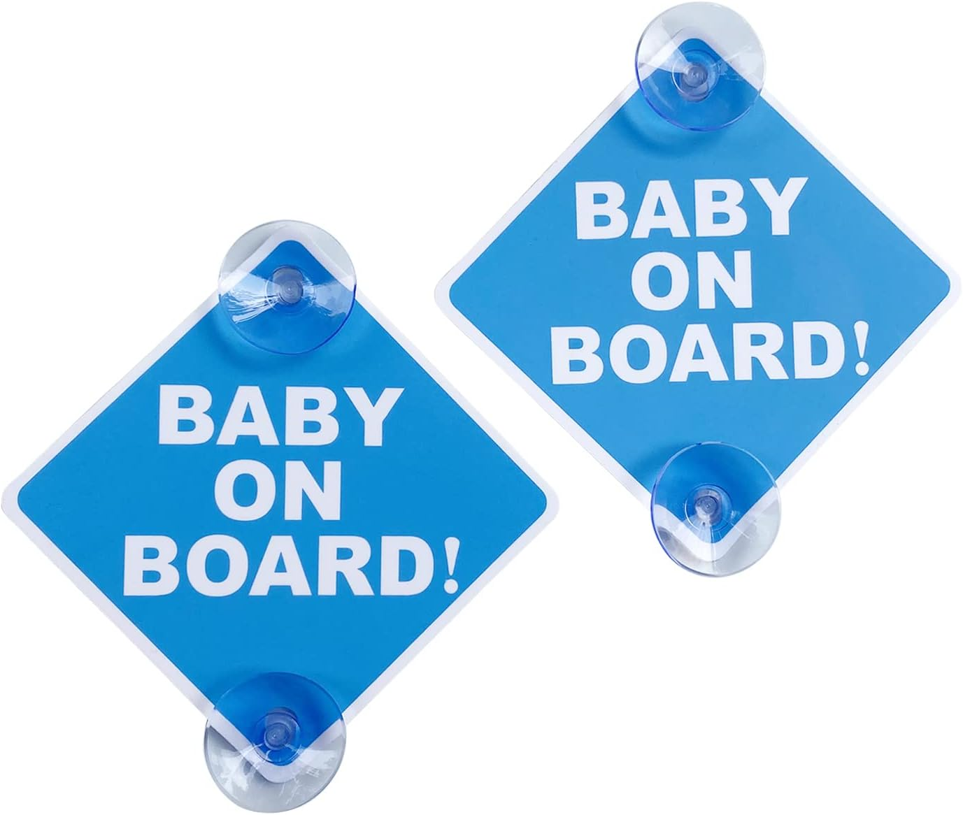 Baby on Board Sticker for Cars 2PCS, Baby on Board Warning Signs with Suction Cups, Durable and Strong without Residue