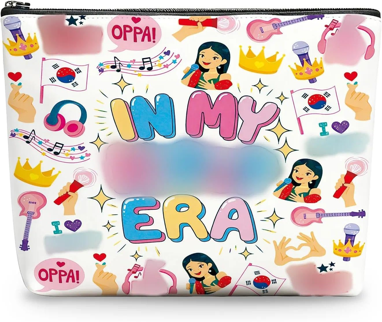 K-Pop Makeup Bag, Waterproof Linen Cosmetic Bags, Just a Girl Who Loves K-Pop Gift for Women, Girls, Teenagers, Fans, Enthusiasts image number 2