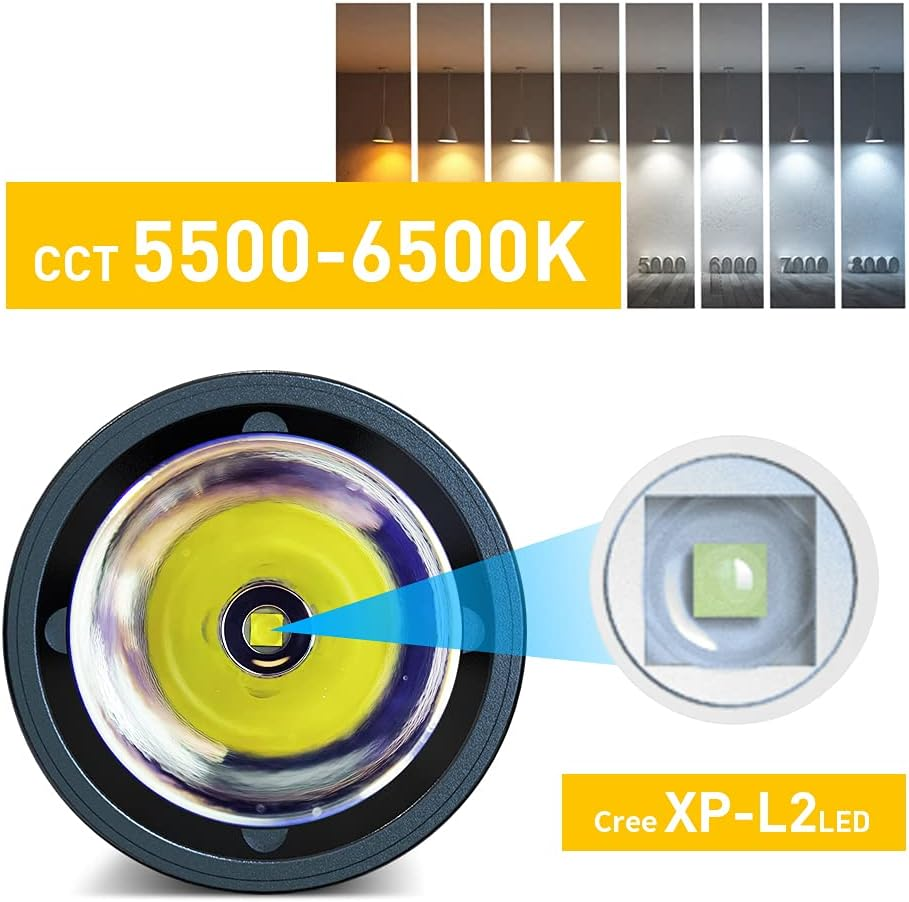 XTAR DS1 Scuba Dive Flashlight,Powerful Spearfishing Diving Torch 1000 Lumens,Magnetic Slide Switch, for Underwater 100 Meters Night Diving Spearfishing Hole Hunting Lobstering image number 3