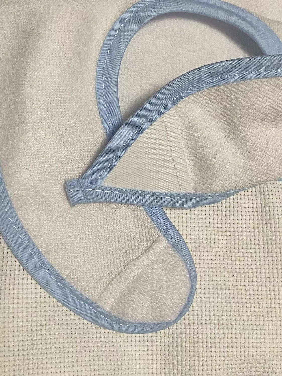 6 Pcs Blue Edged Cotton Boy Baby Bib Cross Stitch Kits,16Ct Cotton Aida Cloth, DIY Area 100X40Aida Cross Stitch,Mum to Be Gift, DIY Cross Stitch Bib image number 1