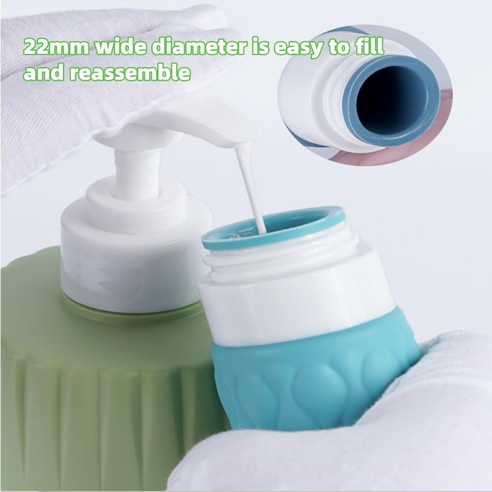 4 Pack Travel Bottles for Toiletries with Labels, 100 Ml Silicone Travel Bottles Set with Clear Zipper Toiletry Bag, Leakproof Refillable Squeeze Travel Size Containers for Shampoo Conditioner image number 4