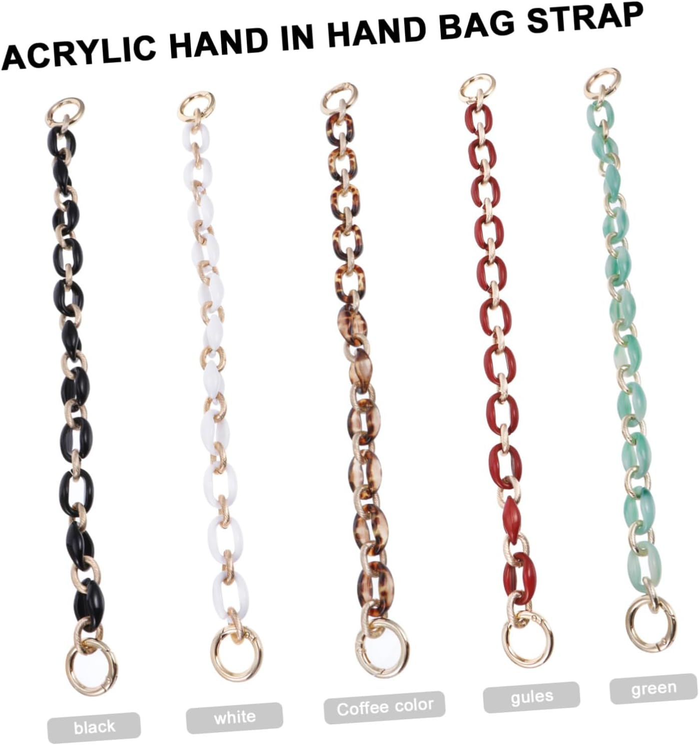 TEHAUX 3Pcs Short DIY Purse Handle Strap Bag Chain Replacement Handbag Decoration Chain Purse Handle Strap DIY Bag for Handbags Accessories for Luggage image number 6