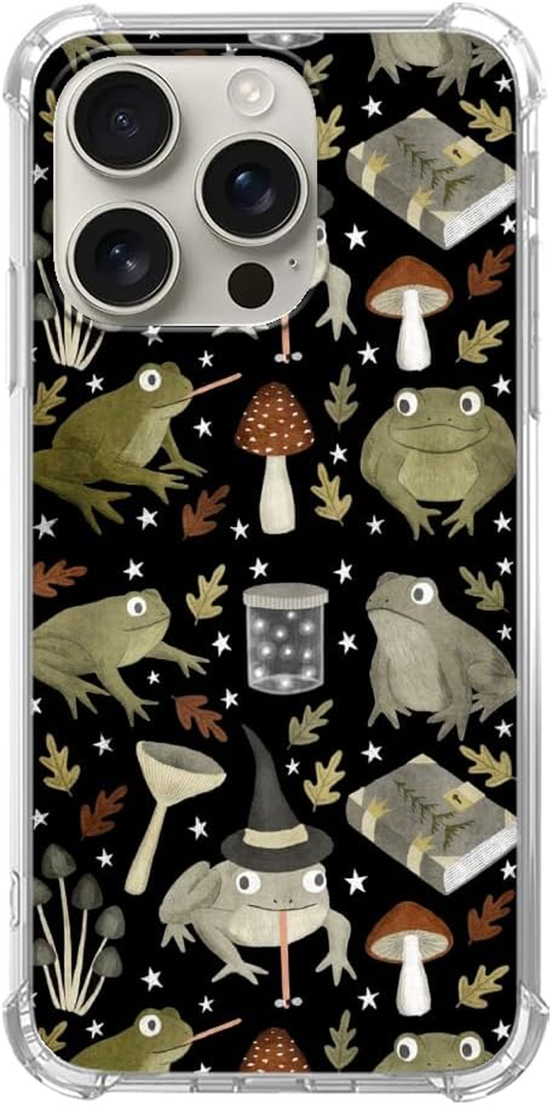 Witch Frog Aesthetic Phone Case Compatible with Iphone 16 Pro Max, Mushroom Frog Halloween Phone Case for Iphone 16 Pro Max, Cool Trendy TPU Bumper Case Cover image number 6