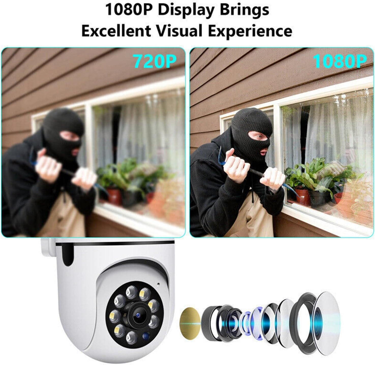 Leona Co PTZ Outdoor Security Camera, 1080P Home Wifi IP Camera, Dome Surveillance Wireless Cam, Two Way Audio Motion Detection Clear Night Vision CCTV HD Camera image number 6