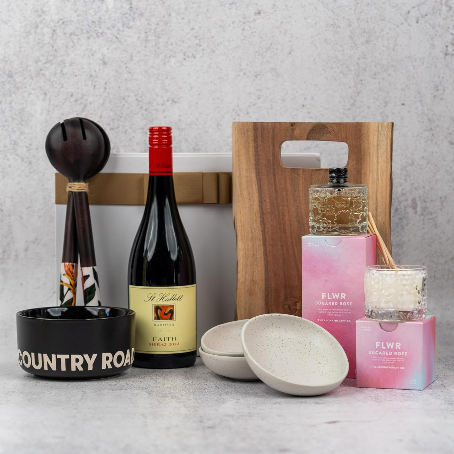 Luxury Entertainer Gift Hamper - Aussie Gifting Ideas for Birthdays, Christmas, Mothers Day, Anniversaries - Includes Curated Wines, Elegant Serveware, and Aromatic Candle (Popular Red Wine)