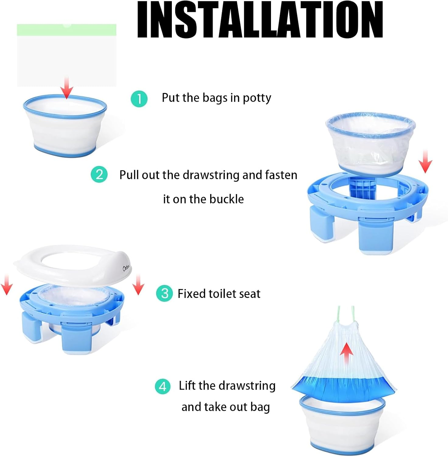 100 PCS Training Seat Cleaning Bag, Toilet Seat Cleaning Bag with Drawstring,Portable Universal Potty Trainer Liners, Suitable for Pet Outdoors (17.32" X 9.45"Inch)