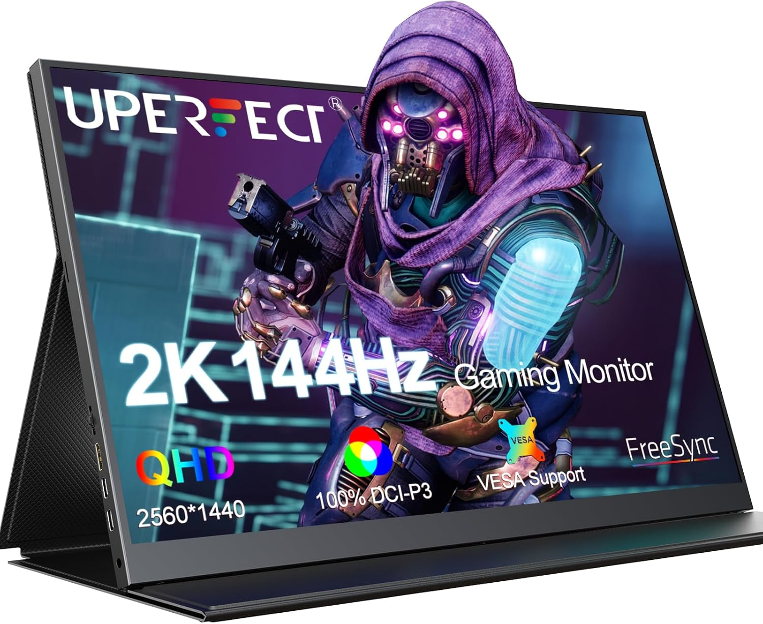 17.3" Portable Gaming Monitor, 2K QHD 2560X1440 IPS Display, 144Hz Refresh Rate, HDR, Freesync, USB-C & HDMI, Slim Lightweight Screen W/Magnetic Cover Stand for Laptop, Console & Mobile image number 1