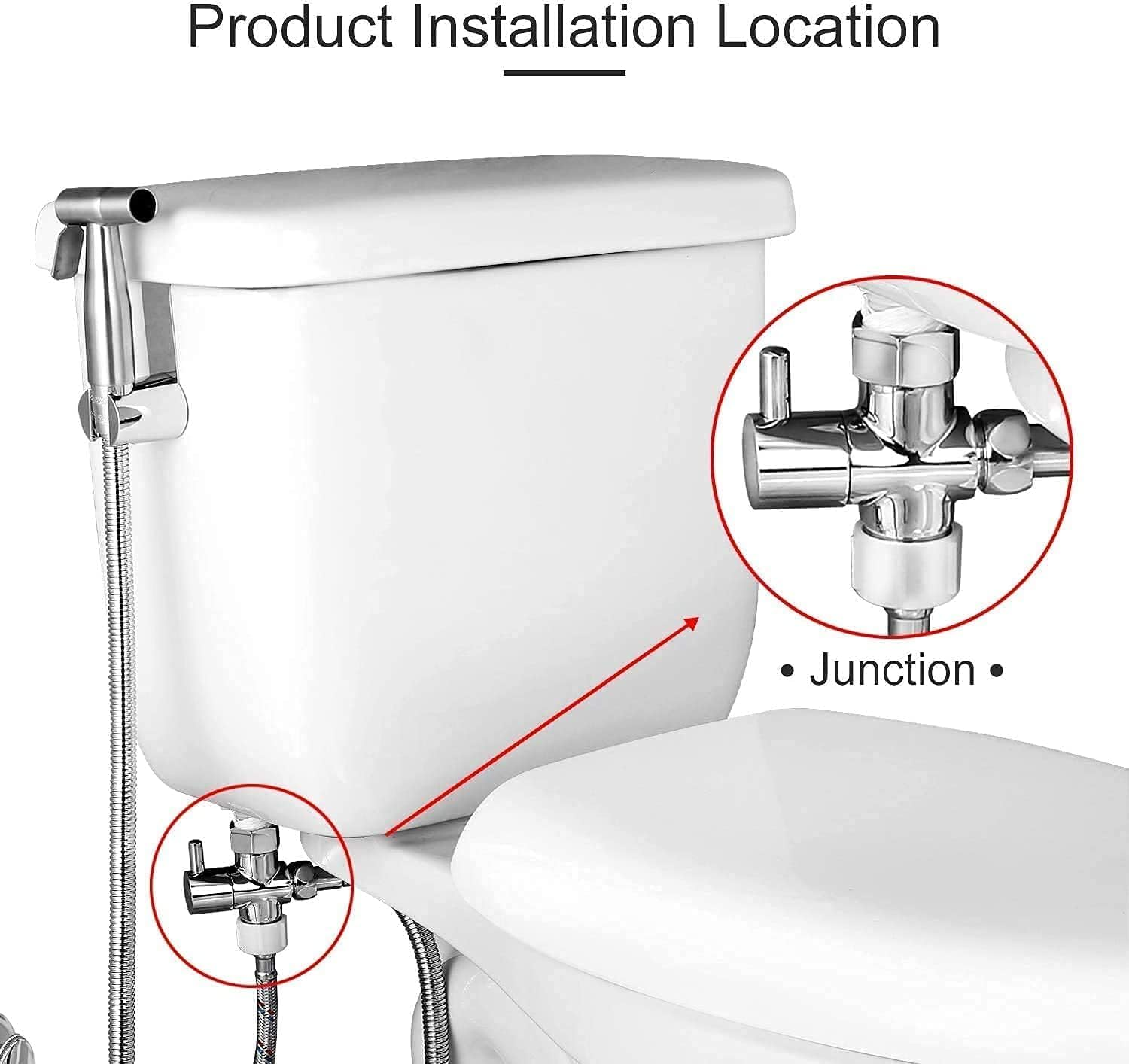 LYSAIMG Metal T-Adapter with Shut-Off T Valve,T Shape Valve for Shower Splitter Diverter,3-Way Connector,For Handheld Toilet Bidet Spray Bathroom