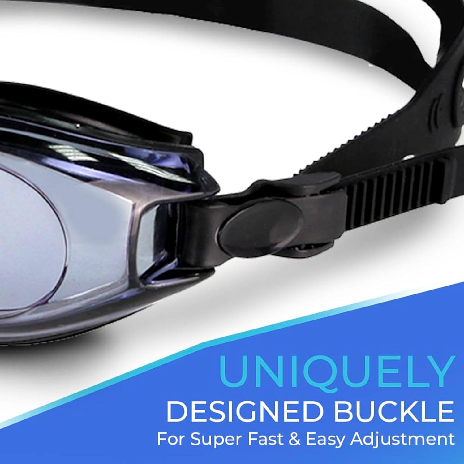 Ninoclar Premium Optical Swimming Goggle - with Choice of Silver Mirror or Grey Tinted Lens (Light Grey Lens. minus 2.0) image number 3