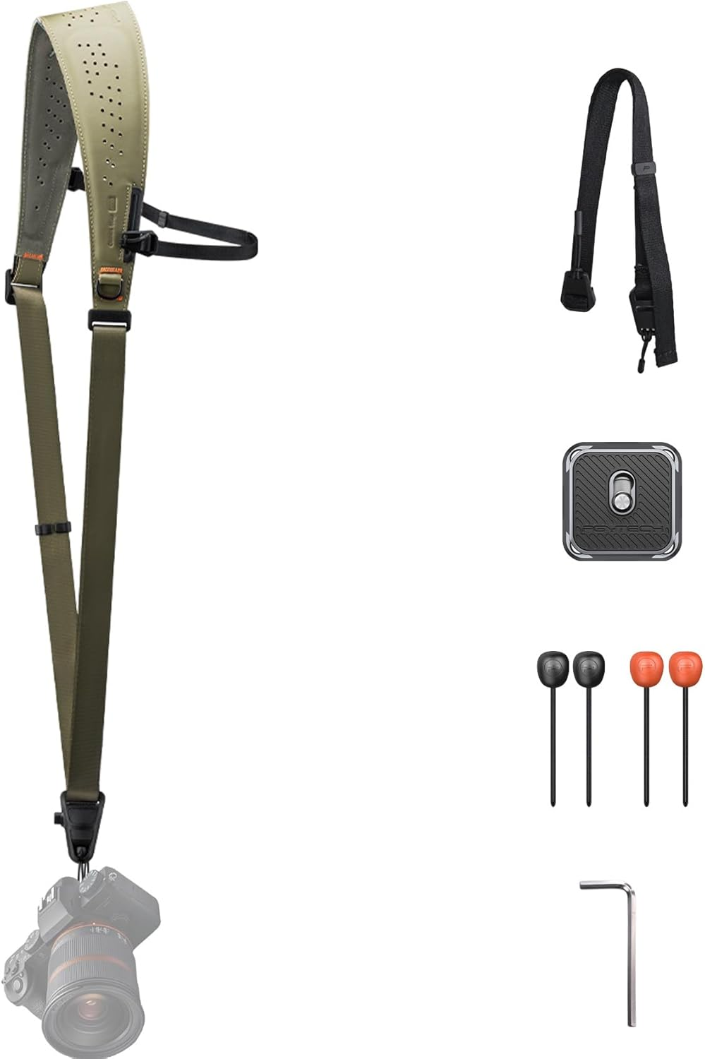 PGYTECH Camera Strap Pro, Professional Camera Harness with Detachable Underarm Strap, Leather Ergonomic Shoulder Pad