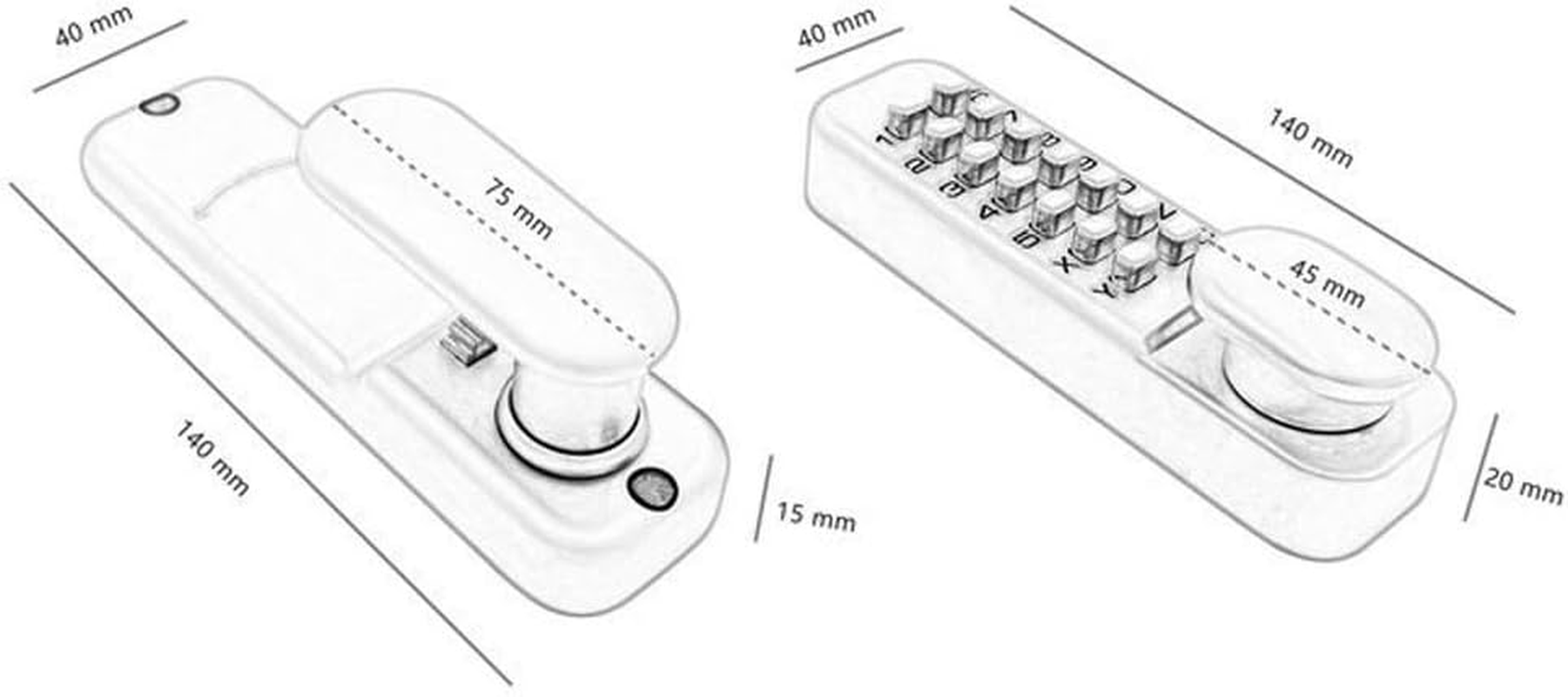 Digital Code Door Lock, Zinc Alloy Waterproof Keyless Safety Entry Door Lock, Digital Password Mechanical Lock for Outdoor Gate Fence image number 3
