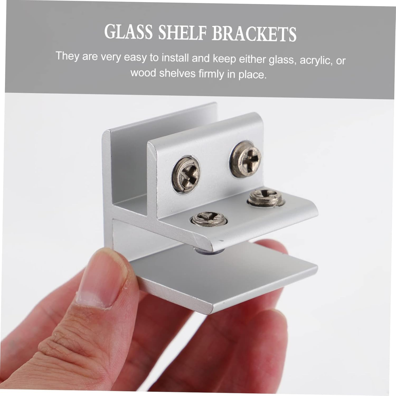 ARTIBETTER Aluminium Alloy Glass Clamp Brackets 4Pcs 90&deg;C for 10-12Mm Easy Install image number 2