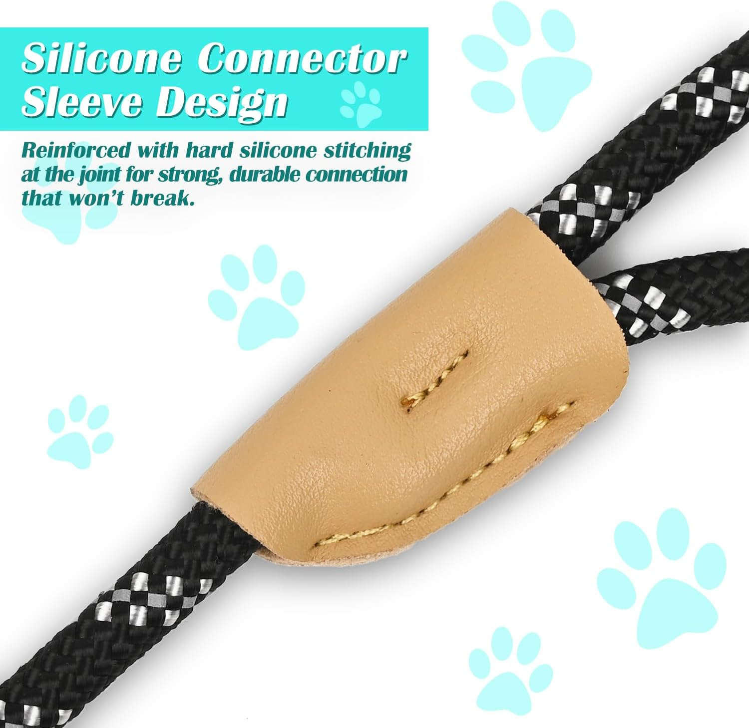 Slip Lead for Dogs - 1.5M X 0.8Cm Nylon Leash with Slip Collar, Long Training Rope for Medium Dogs, Heavy Duty Everyday & Training Lead (Black) image number 5