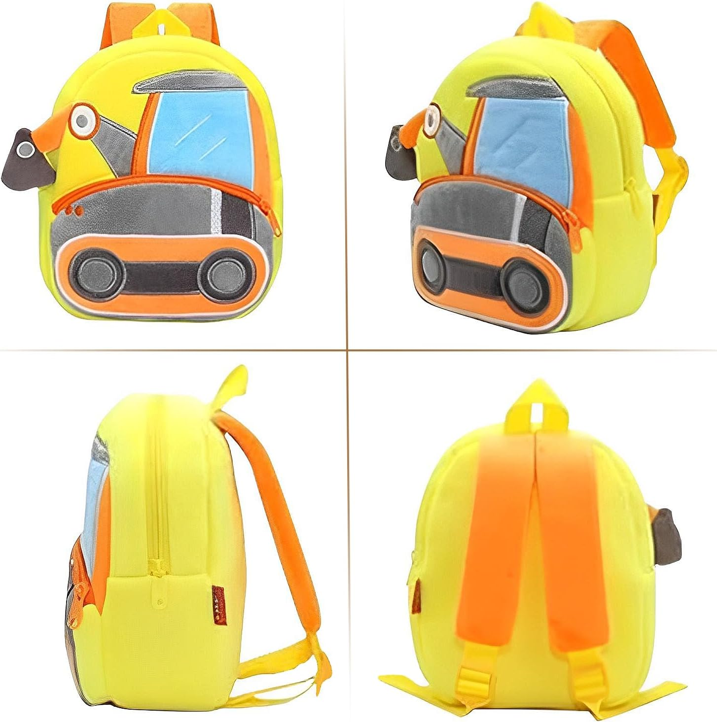 KOMUNJ Toddler Backpack, Digger Backpack, Nursery Backpack, Cartoon Children'S Backpack, Animal Cartoon Mini Bag, Plush Children'S Backpack, for Baby 1-5 Years, Multicoloured, One Size image number 3