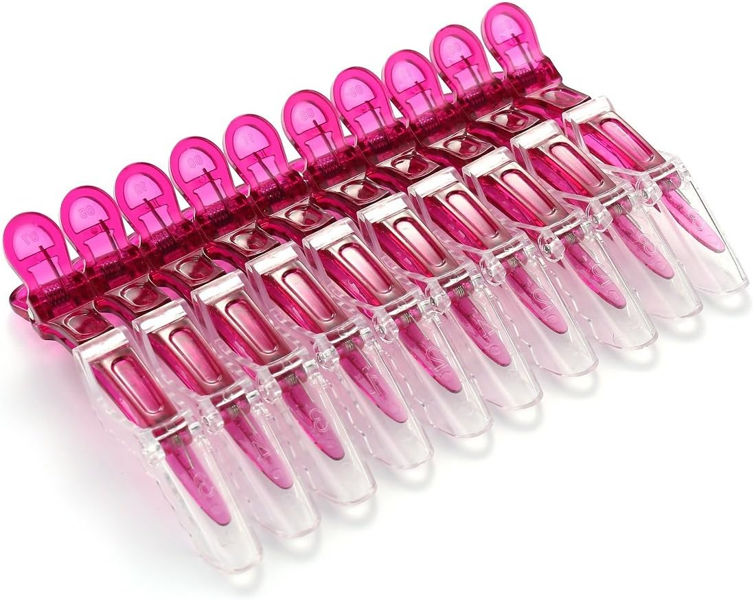 10Pcs/Set Multicolor Croc Clips Transparent Plastic Hairdresser Clips Hair Styling Sectioning Barrettes Non Slip Alligator Clips Salon DIY Accessories Hairpins for Women and Girls image number 2