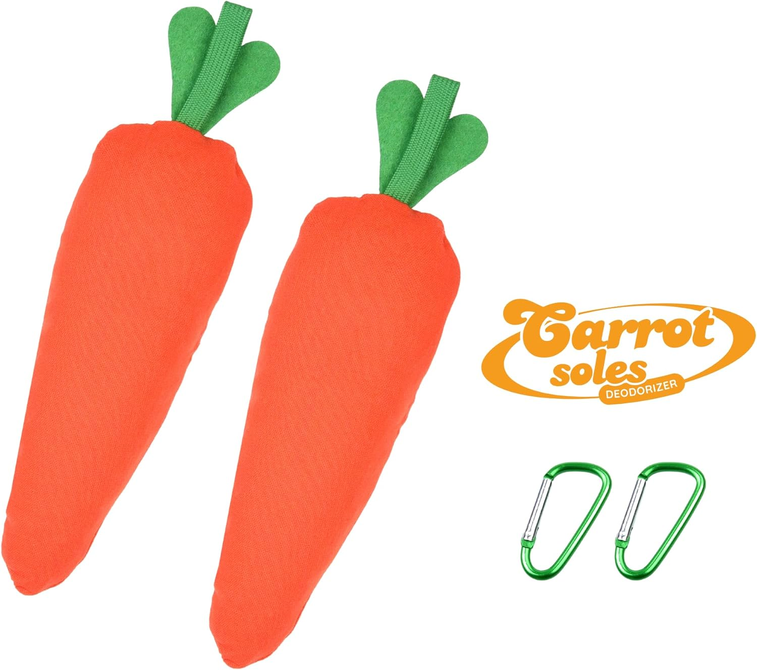 Chilisoles 2 Pack Shoe Deodorizer Odor Eliminator for Shoes, Cleats, Closets, Drawers, Gloves - Moisture Absorber, Air Freshener, Carrotsoles, 1 Count (Pack of 2)