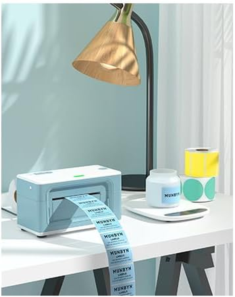 MUNBYN 2.25"X1.25" Thermal Sticker Labels, Blue Self-Adhesive Barcode Label Paper for Direct Thermal Printer and Business, Multi-Purpose Rectangle Address Shipping Mailing Stickers,1000 Sheets/Roll image number 2