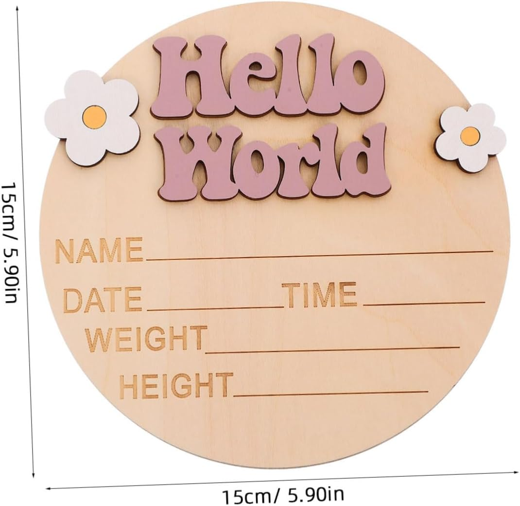 INOOMP Wood Baby Name Sign and Birth Announcement Sign for Newborns Rustic Nursery Decor Flower Detail for and Nursery Display - Multi image number 5