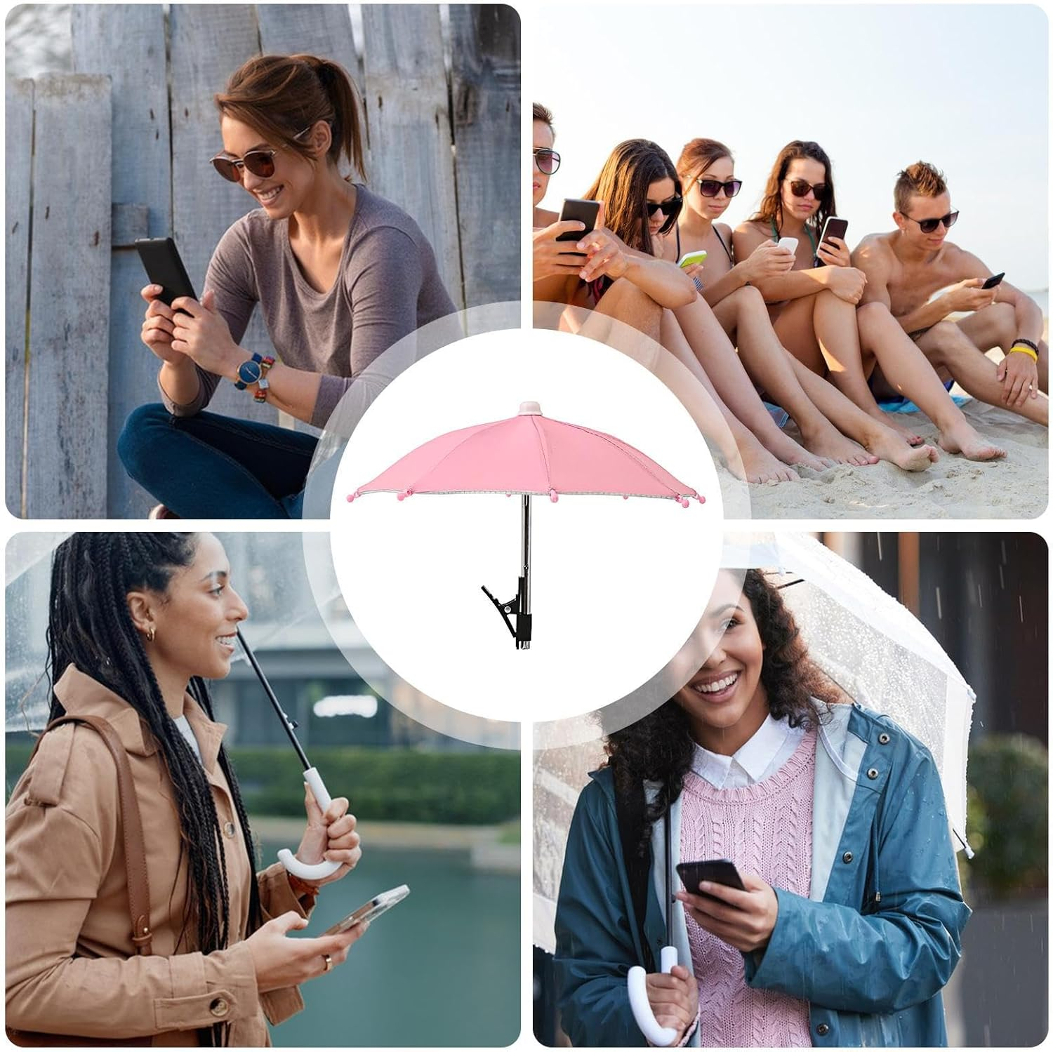 Umbrella for Phone Shade - UV Protection Phone Umbrella with Clip | Glare Blocking Cellphone Accessories, Lightweight Travel Supplies for Car Beach Pool Camping - Camouflage image number 7