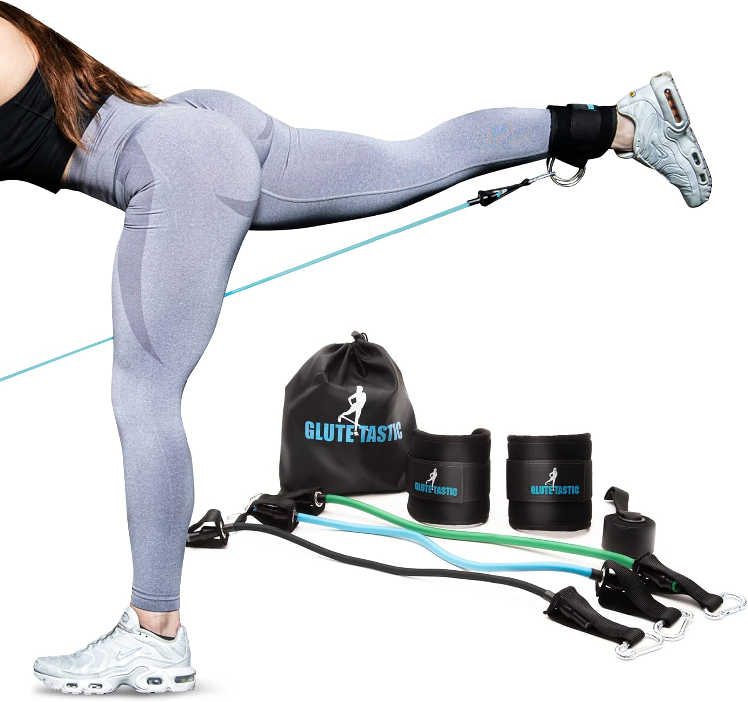 Core Prodigy Glute-Tastic - Ankle Kickback Strap with Resistance Bands for Butt & Hip Exercises image number 3