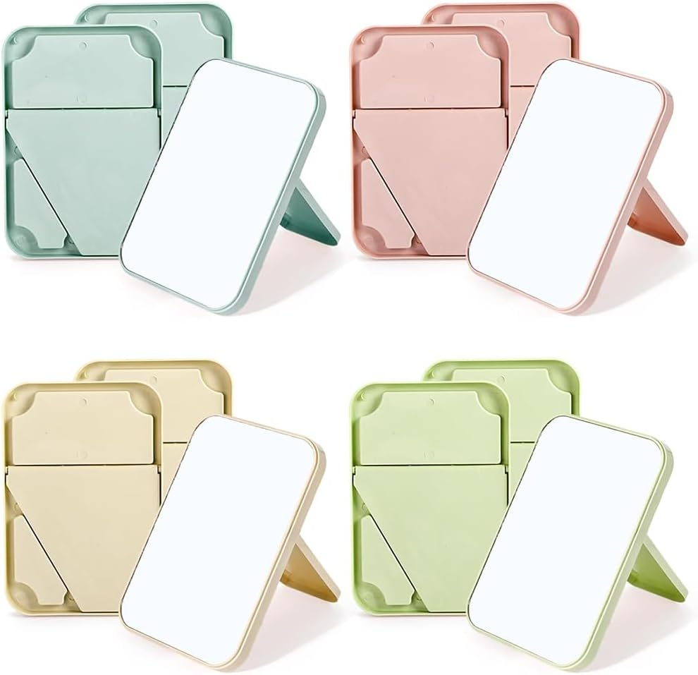 12 Pack Portable Dormitory Desktop Makeup Mirror, Convenient and Portable Travel Mirror, Ultra-Thin Durable Foldable, HD Mirror, Suitable for Spa Party, Girls and Women image number 4