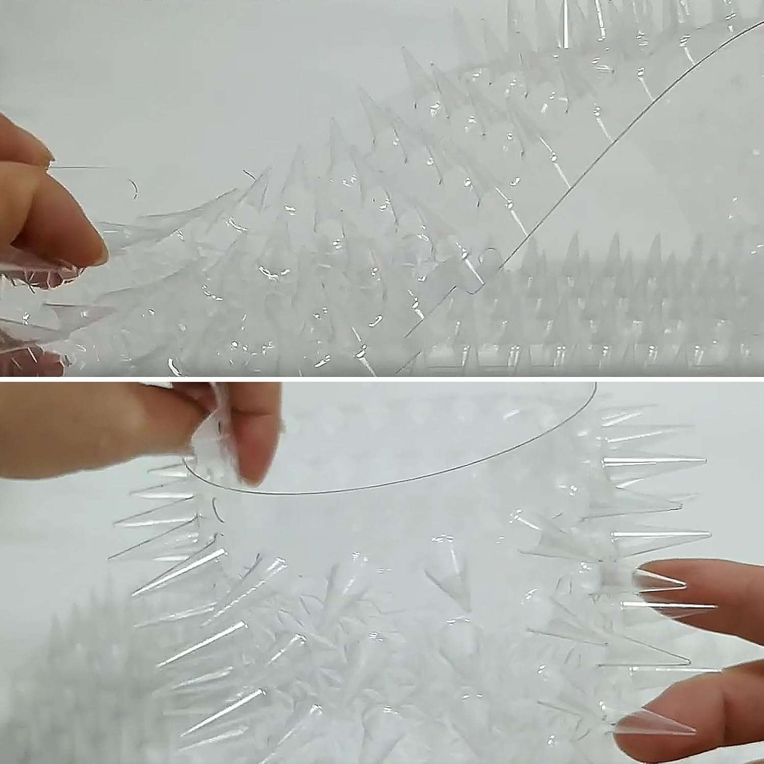 Cat Repellent Mat for Outdoor Use, Plastic Cat Repellent Garden, Deterrent Training for Indoor and Outdoor Use, Spike Mat Devices, Spike Mat Devices (42 X 8.2 X 2 Cm (10 Pieces, Transparent) image number 1