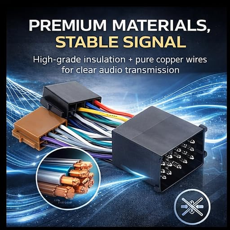 KIMISS Radio Wiring Harness, Fits for E36 E46 E39 Car Stereo Harness Adapter, ABS Material, Plug and Play, Easy Installation, Connect Multiple Devices, Aux Adapter Cable image number 6