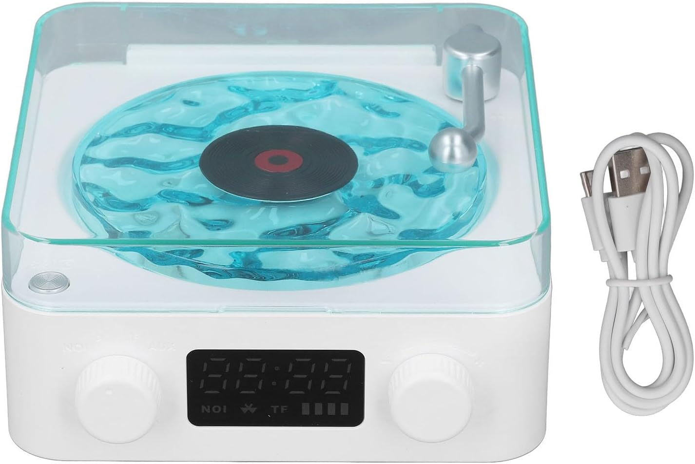 Luocute White Noise Sound Machine Multifunctional Design with Clock and Ambiance Light for Home Office Baby Kids Adults (White) image number 3