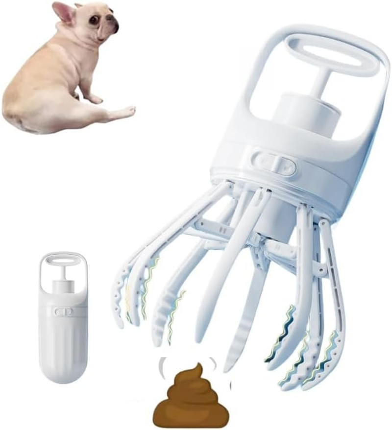 Dog Pooper Scooper, Portable 2-In-1 No Touch Poop Picker for Small Medium Large Dogs, Claw Wide 6.2'' Dog Waste Pick-Up Cleaner with Storage for Max 75PCS Garbage Bag and Leak-Proof Waste Container image number 4