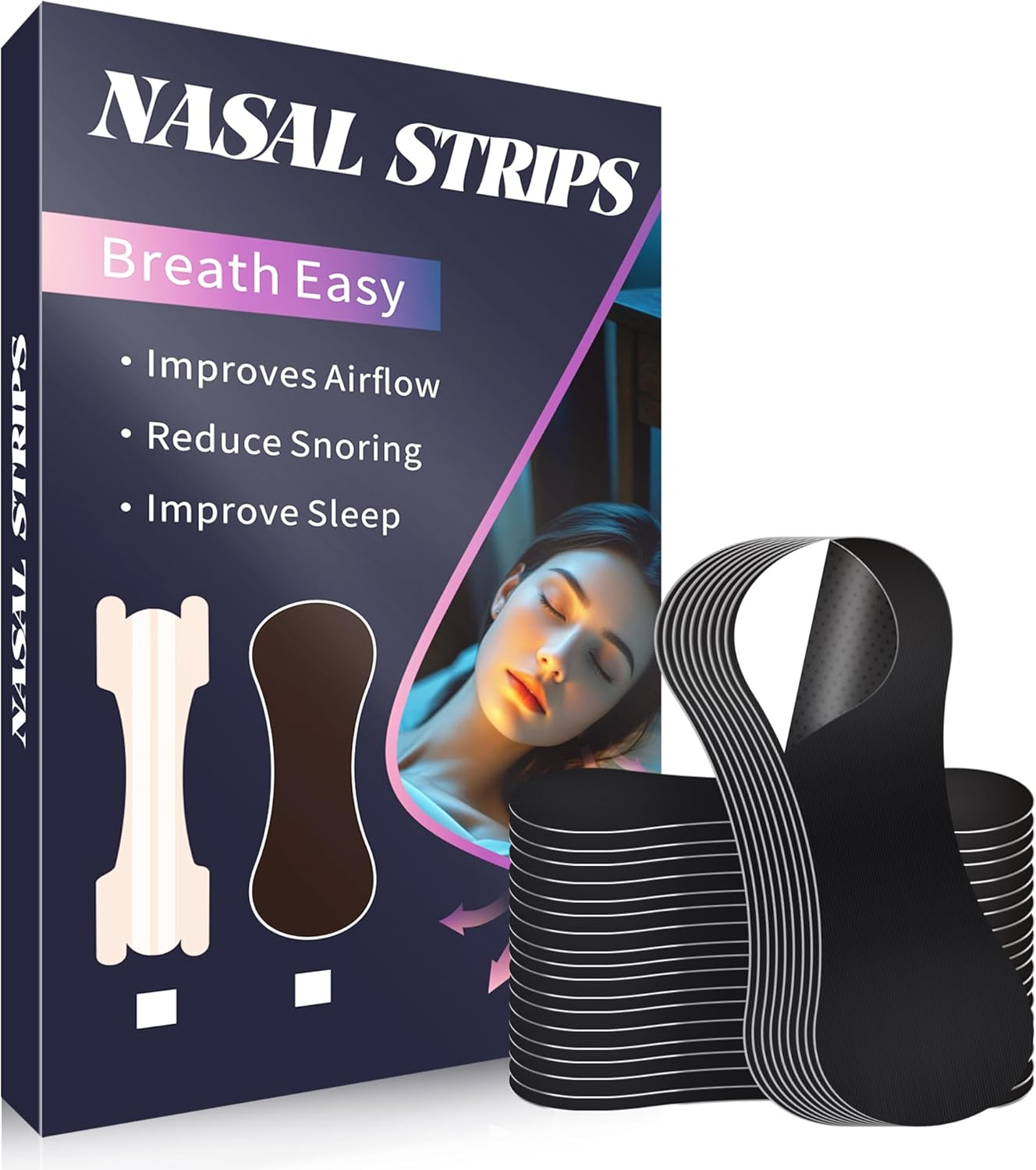 Nasal Strips, 30 Pack Nose Strips for Breathing, Nose Breathing Strips Extra Strength Nasal Strips, Breathing and Exercise Nose Tape for Sleeping image number 6