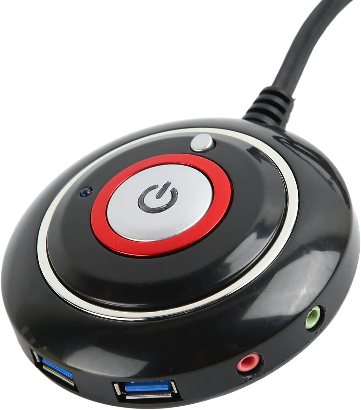 External PC Power Button, Desktop Computer Power Switch, Computer Case Reset Switch, External Remote Case Motherboard On/Off Button with 2 USB and Audio Ports, Plug and Play image number 5