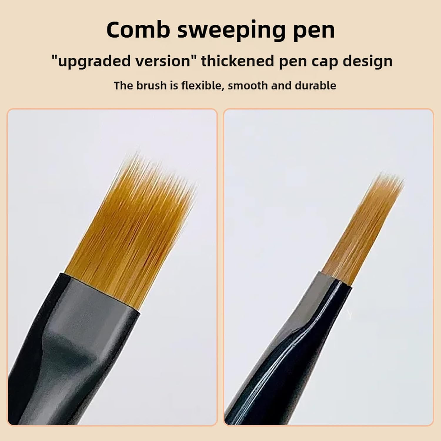 JFIYUOMCI Ombre Nail Brush (Thicken), Precise Gradient & Lace Nail Art Painting Brushes Pen, Acrylic Ombre Brush for Nails, Mahogany Manicure Design Tool for DIY & Salon Gel Polish image number 1