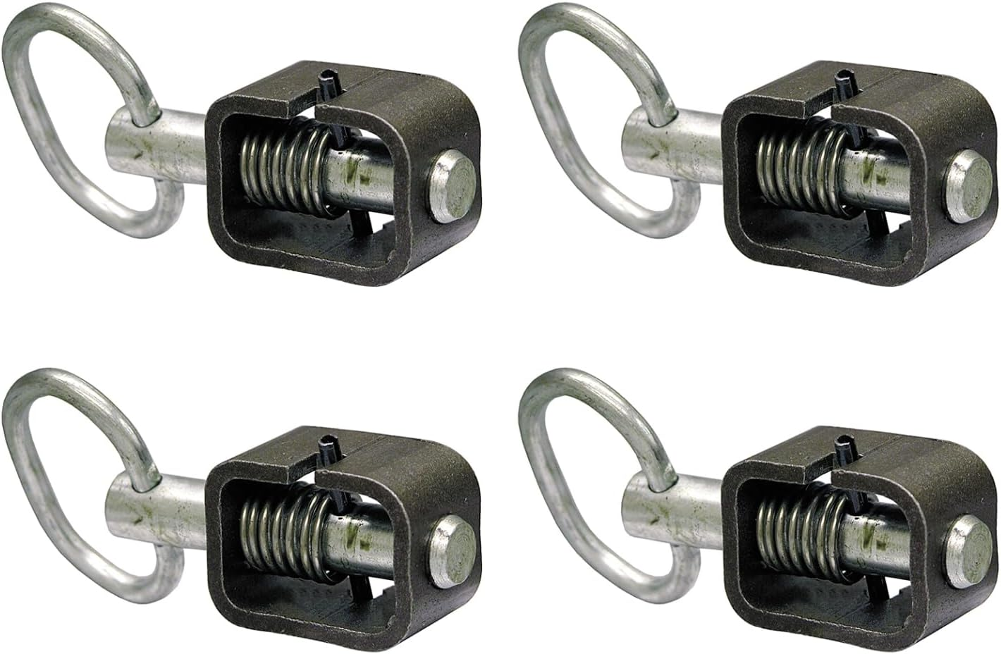 B2598H Weld-On 5/8" Spring Latch Assembly with Plain Tube, 4 Pack, Spring Loaded Bolt, 4.68" X 2.53", Heat Treated Pin, Utility Gate Latch