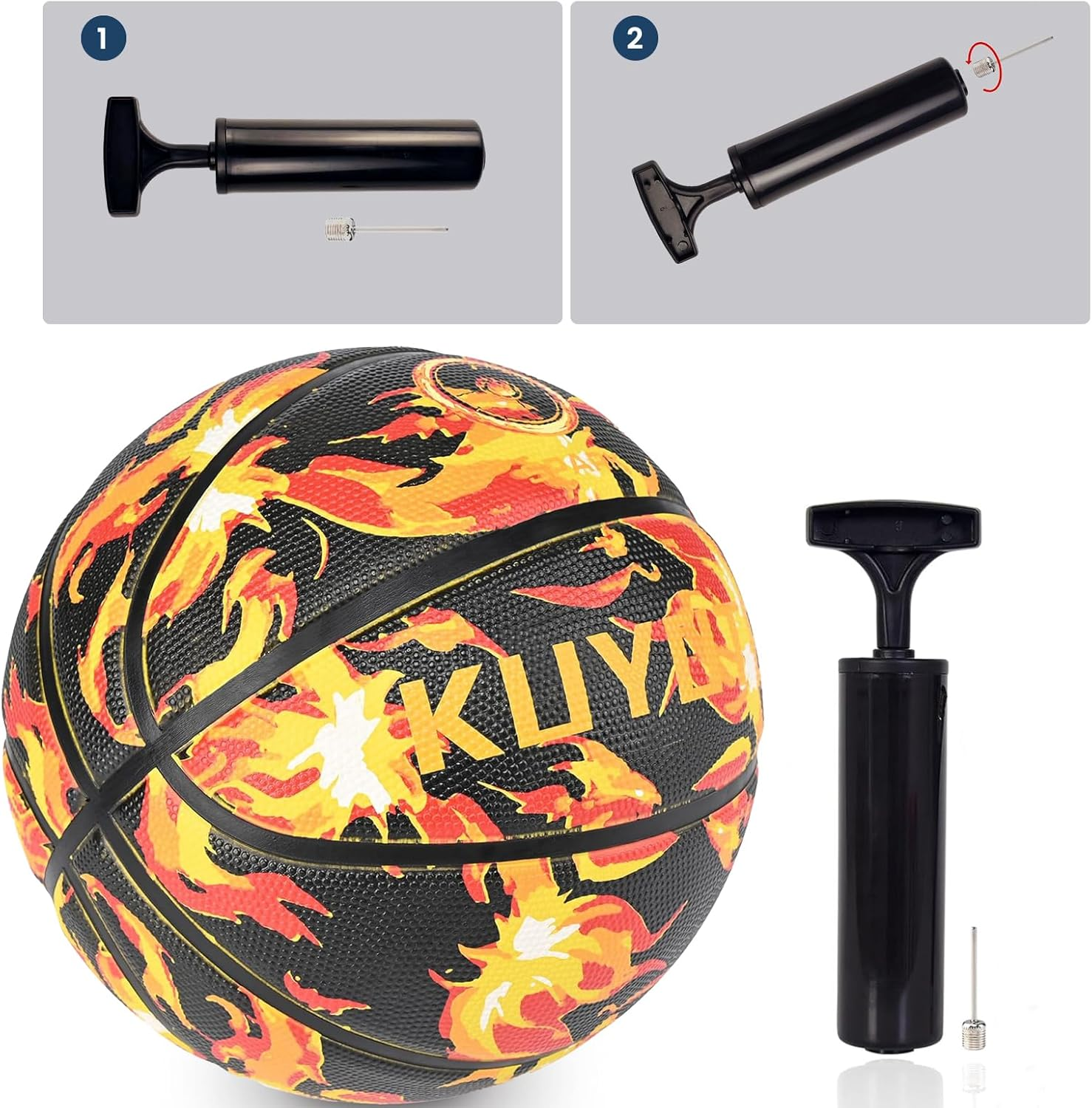 KUYOTQ Kids Youth Size 5 (27.5") Premium Rubber or Composite Leather Basketball - Indoor Outdoor for Boys Teen Game Ball Gift image number 5