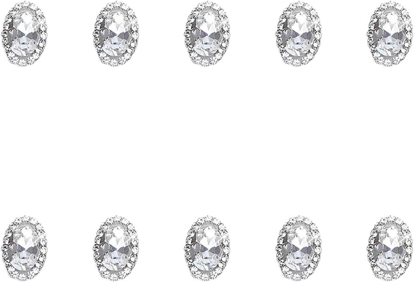 10 Grains Nail Art Rhinestone Alloy Rhinestone Nail Decoration DIY Big Diamond Transparent Hollow Egg Shape image number 1