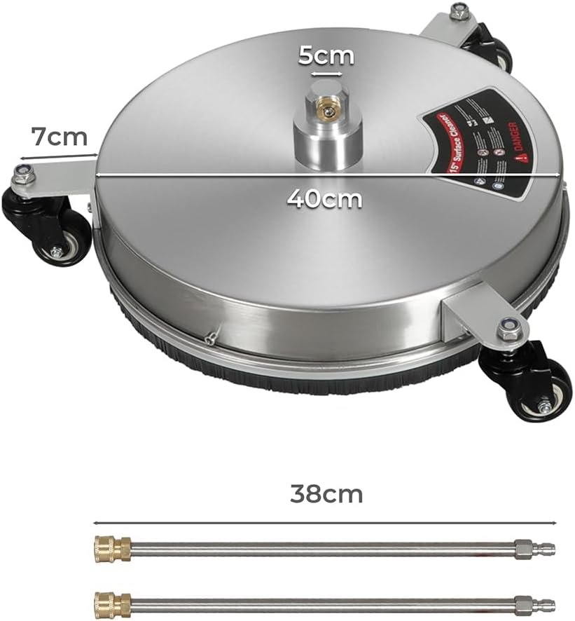 Traderight Pressure Washer Surface Cleaner with 3 Wheels Stainless 27600 Kpa Concrete Floor Washing Machine image number 2