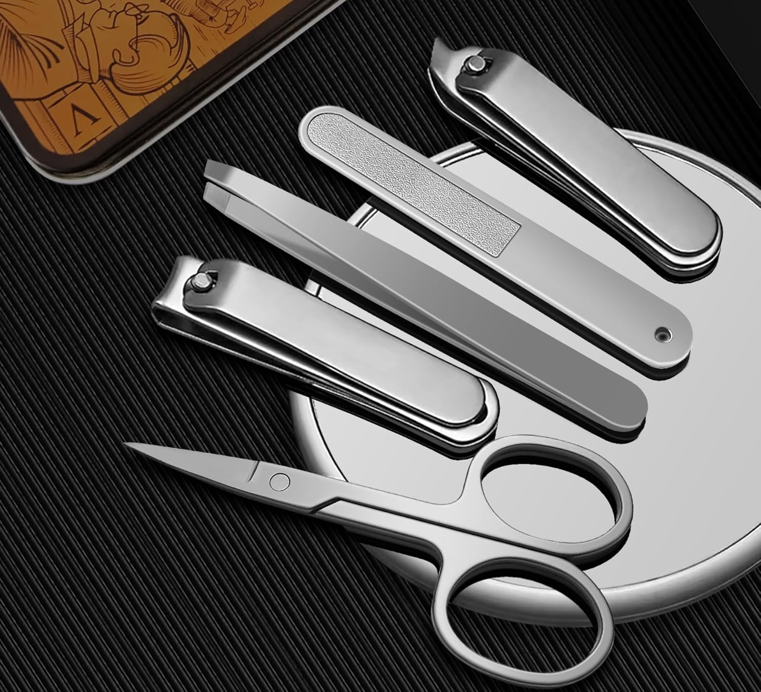 Konovo 5-Piece Nail Clippers Set，Stainless Steel Manicure Kit, Nail Grooming Travel Kit, Ail Clippers for Men, Toenail Clippers or Nail Cutter, Fingernail Clippers for Women, Manicure and Pedicure Kit