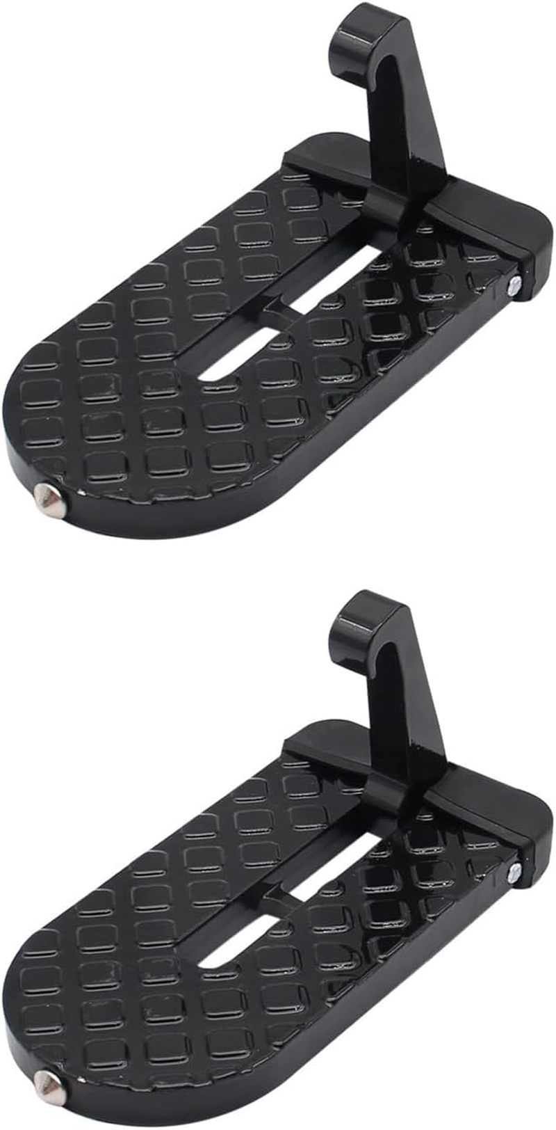 Swpato Car Door Step with Glass Breaker Safety Hammer & Roof Rack Access,Foldable Roof Rack Door Step - Fits Most Car, SUV and Truck, Max Load 400 Lbs(Black)