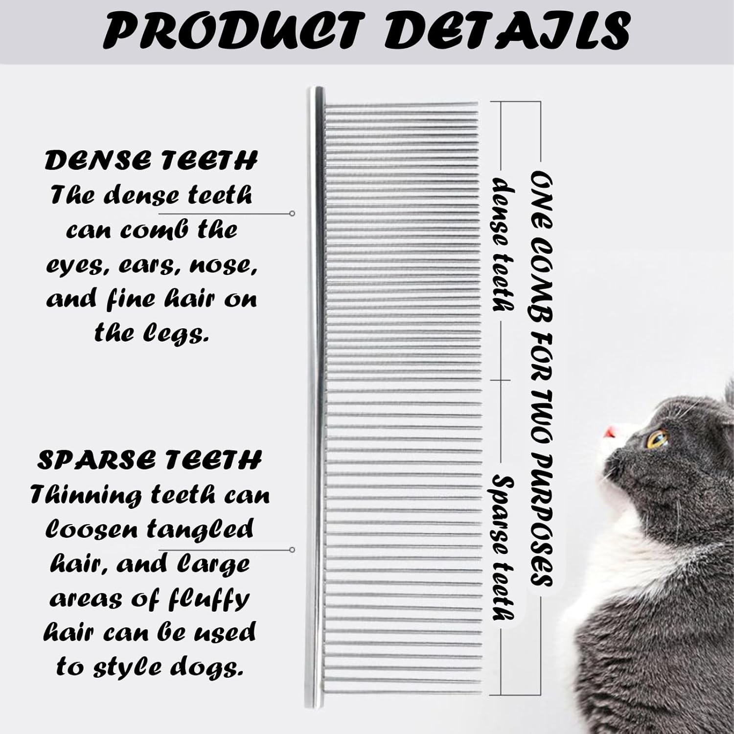TYXHXTF 4 Pieces Pet Combs, Pet Grooming Brush, Dog Brushes for Grooming, Dematting Comb for Dogs and Cats, Fur Detangling Tool for Pets image number 6