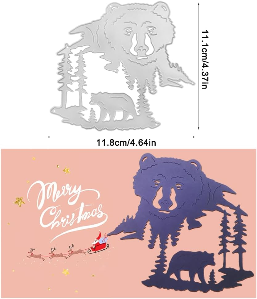 AFUNTA Cutting Dies for Card Making, Polar Bear Elk Christmas Metal Cutting Dies Wolf Penguins Card Making Accessories DIY Cutting Dies for Scrapbooking 4 Pieces image number 4