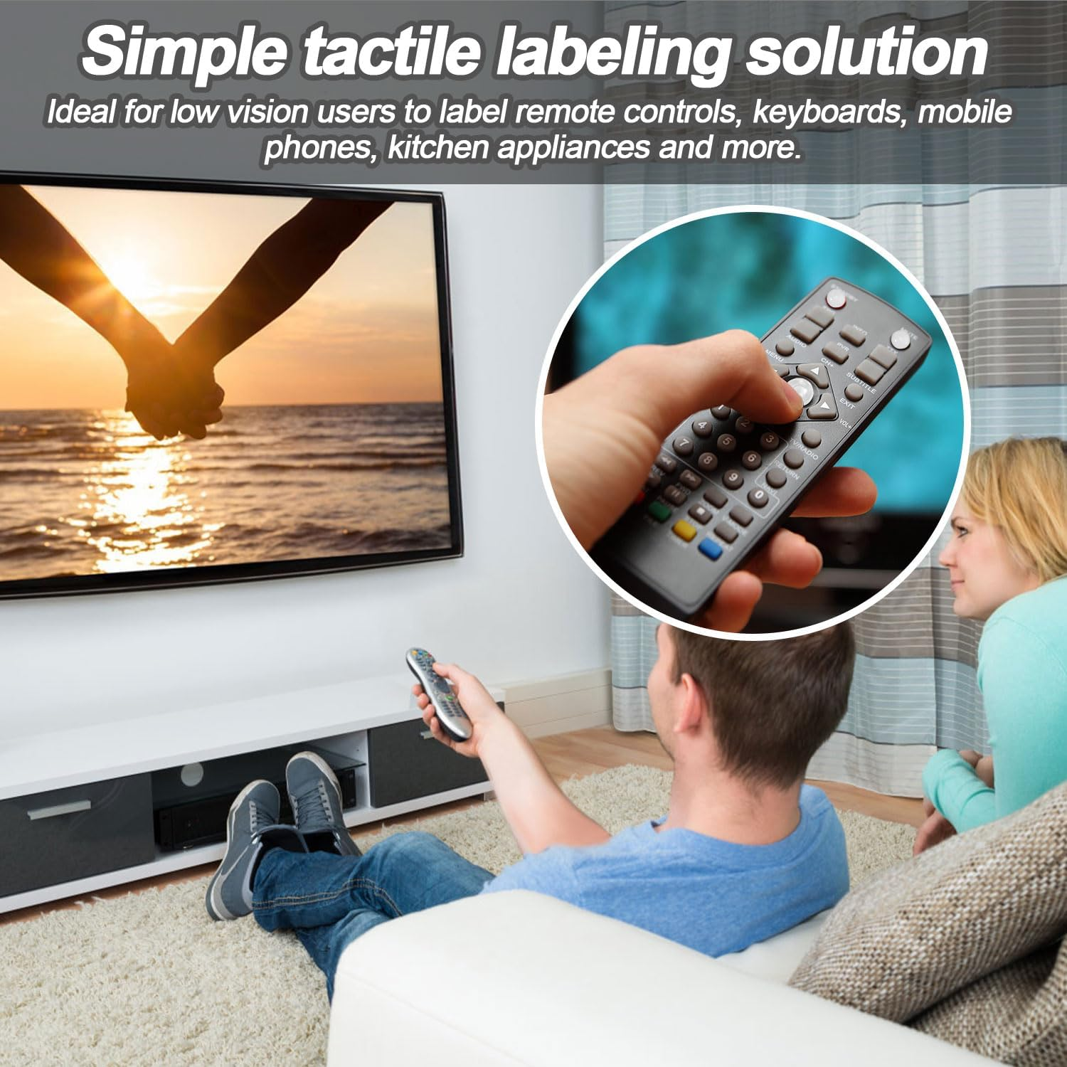 4 Sheets Braille Stickers for Visually Impaired, Silicone Bump Dot Stickers Sticky Raised Tactile Dots for Blind Low Vision Aid Visually Impaired Elderly (Clear & Black) image number 6