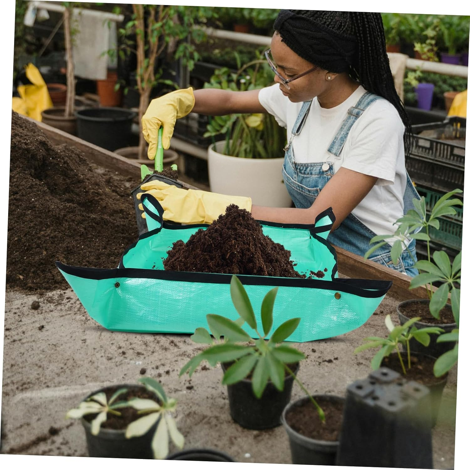 DECOMELODY Indoor Plant Potting Soil Mat Multi-Use Home Gardening Mats for Soil Changing Pe Material image number 2