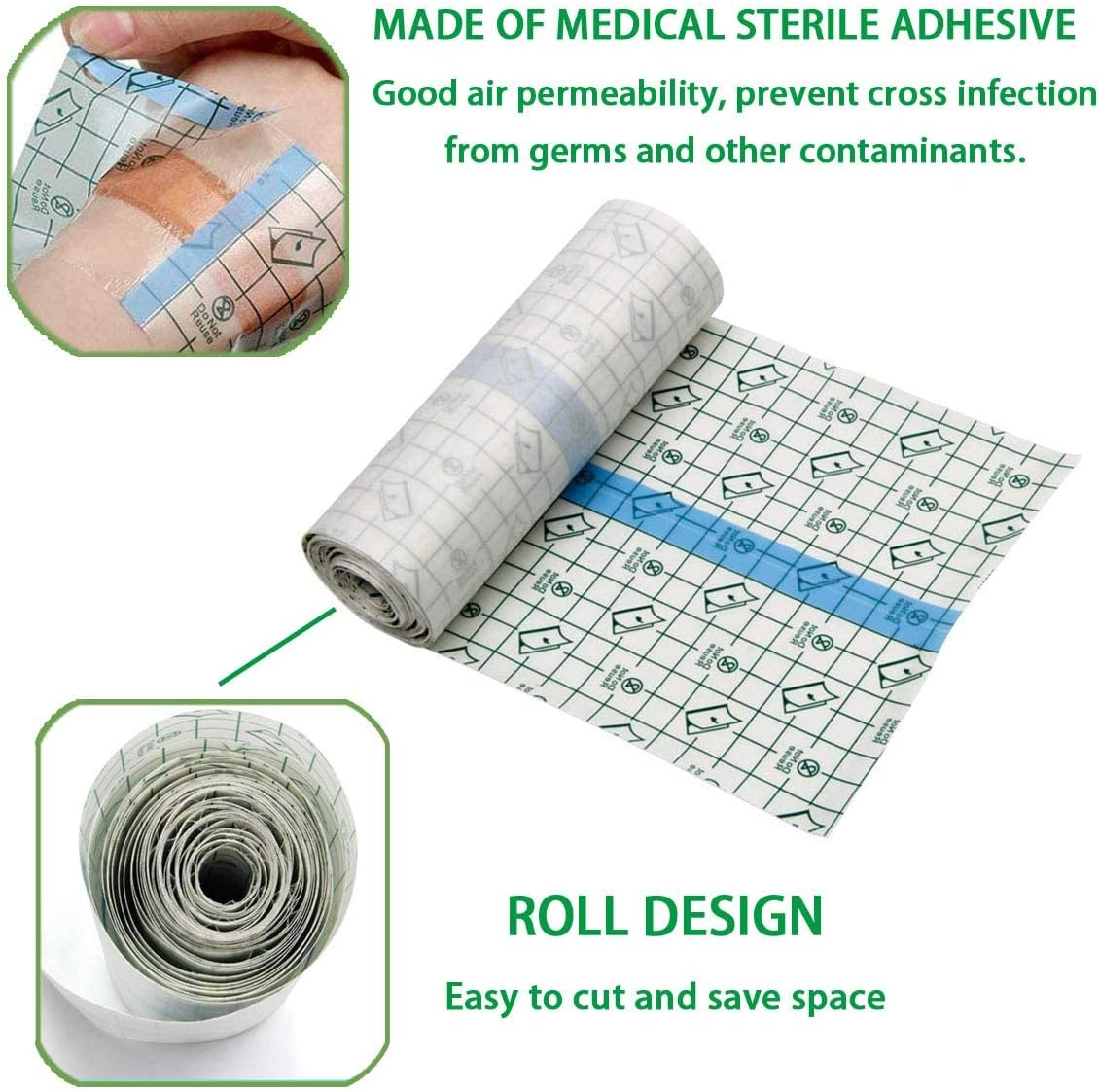 2 Rolls Tattoo Aftercare Bandage Roll Waterproof Transparent Film Second Skin Bandage for Tattoo Initial Healing and Skin Repair Adhesive Tattoo Supply Wrap (25Cm*2M Roll) image number 2