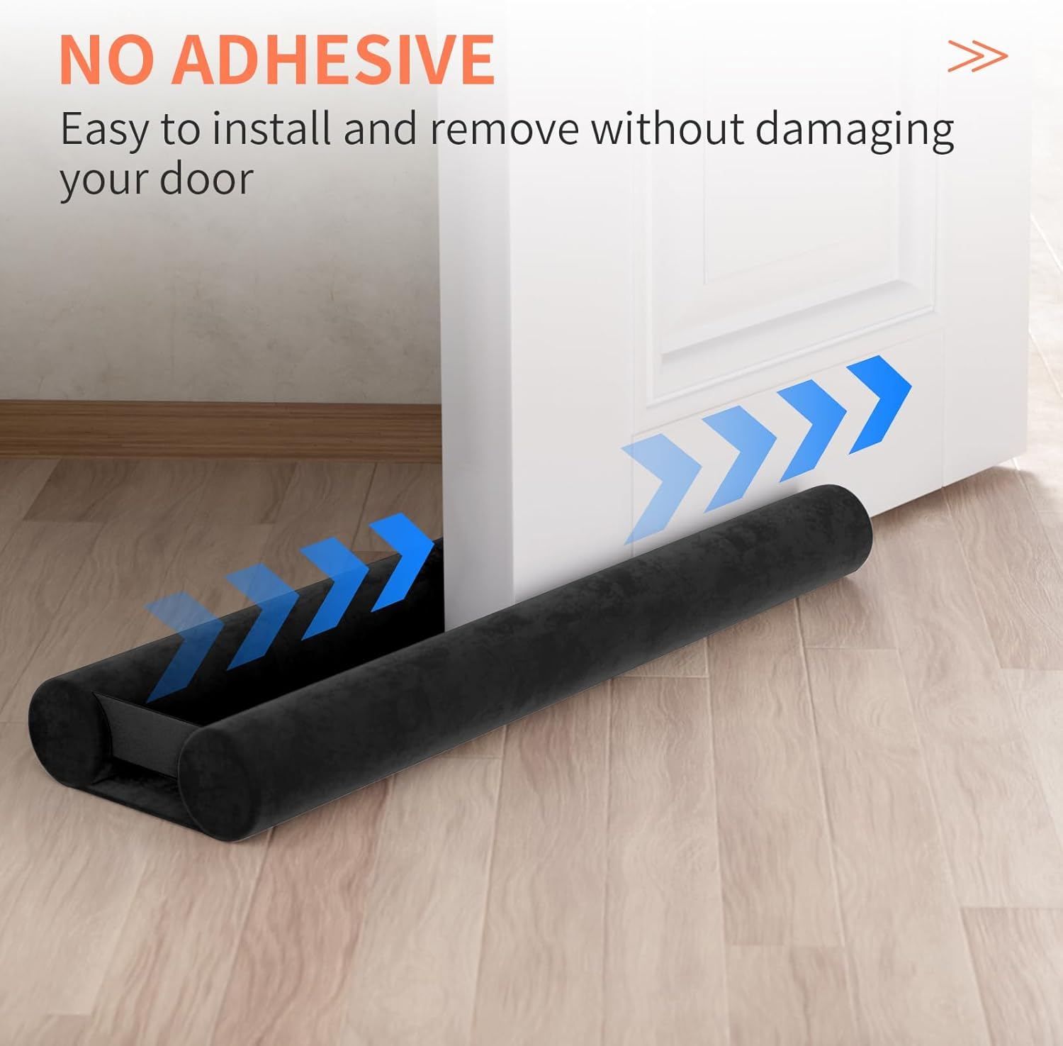 Door Draft Stopper for Doors No Adhesive Draught Excluder under Door Wind Blocker for Bottom of Door,Reduce Noise Draught Excluder Sweep Sound Proof image number 2