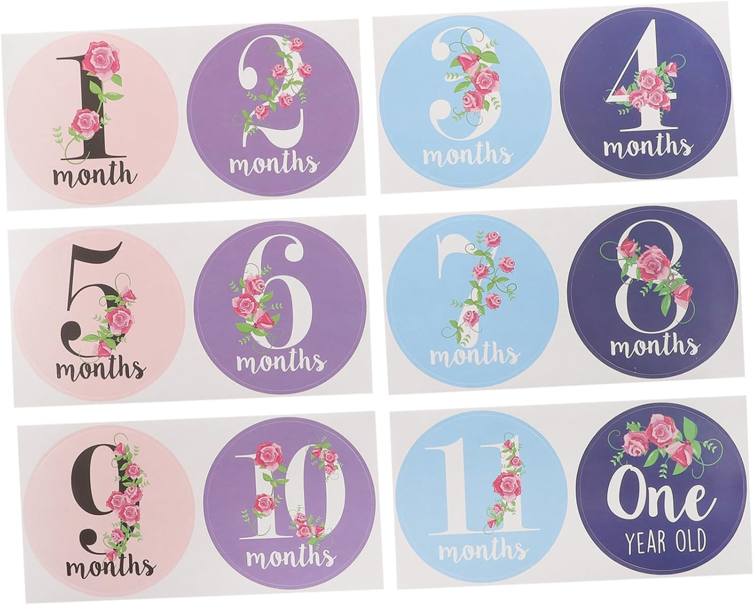 GARVALON 12Pcs Newborn Milestone Stickers Set Creative Monthly Belly Stickers for Adorable Photo Props for Capturing Growth and Memorable Moments image number 3